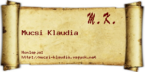 Mucsi Klaudia névjegykártya