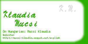 klaudia mucsi business card